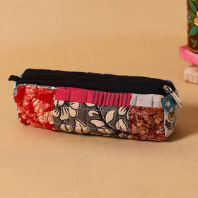 Multicolor Handmade Patchwork Quilted Cotton Pencil Pouch