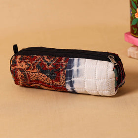 Multicolor Handmade Patchwork Quilted Cotton Pencil Pouch