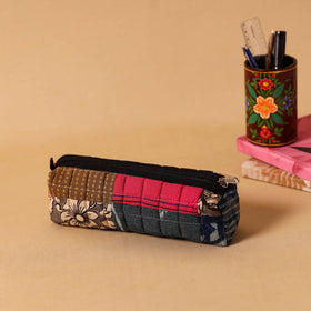 Multicolor Handmade Patchwork Quilted Cotton Pencil Pouch