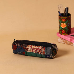 Multicolor Handmade Patchwork Quilted Cotton Pencil Pouch