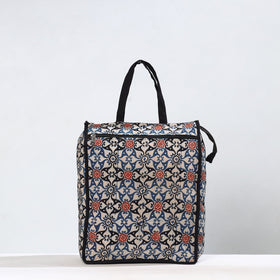Multicolor Handmade Ajrakh Block Printed Cotton Shopping Bag 01