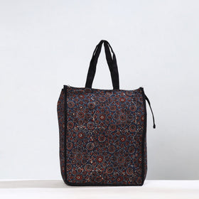 Multicoolor Handmade Ajrakh Block Printed Cotton Shopping Bag 01