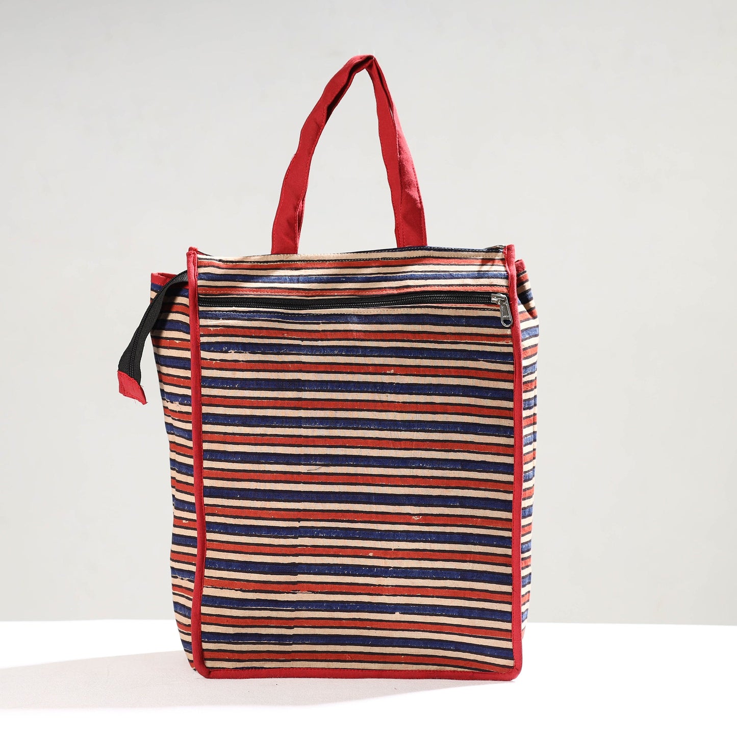 Multicolor Handmade Ajrakh Block Printed Cotton Shopping Bag