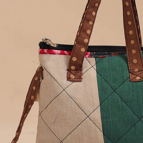 Multicolor - handmade quilted cotton patchwork sling bag 01