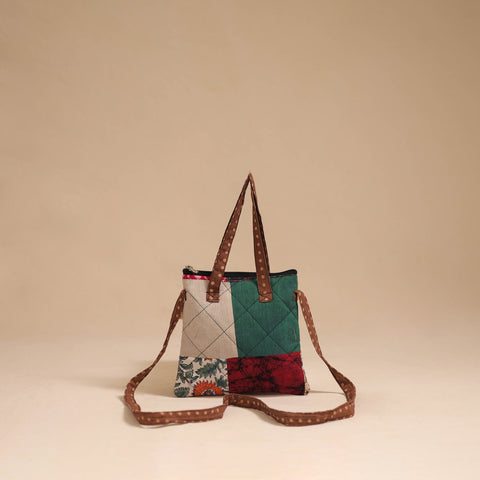 Multicolor - handmade quilted cotton patchwork sling bag 01