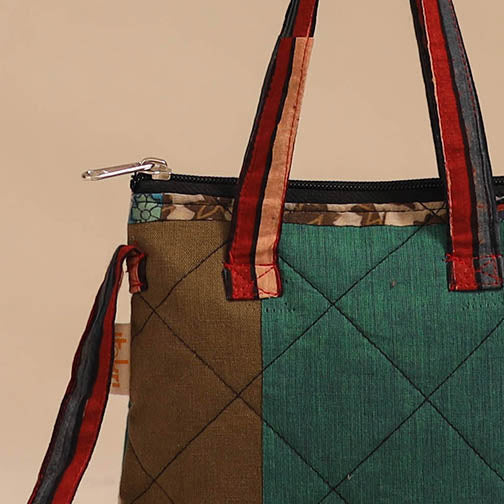Multicolor - handmade quilted cotton patchwork sling bag 02