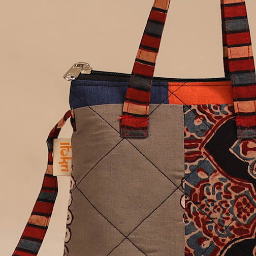 Multicolor - handmade quilted cotton patchwork sling bag 03