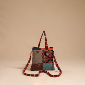 Multicolor - handmade quilted cotton patchwork sling bag 03