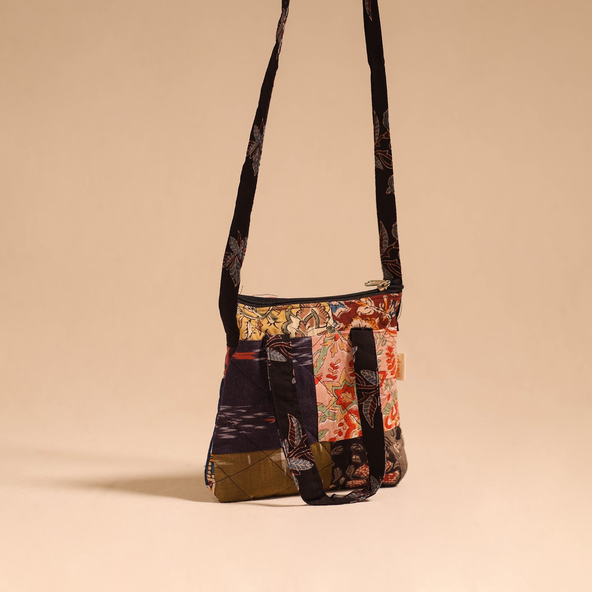 Multicolor - handmade quilted cotton patchwork sling bag 03