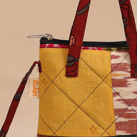 Multicolor - handmade quilted cotton patchwork sling bag 04