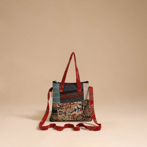 Multicolor - handmade quilted cotton patchwork sling bag 05