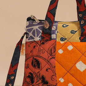 Multicolor - handmade quilted cotton patchwork sling bag 06