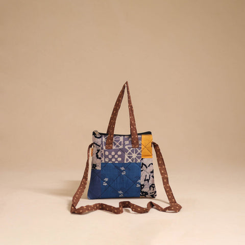 Multicolor - handmade quilted cotton patchwork sling bag 07