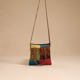Multicolor - handmade quilted cotton patchwork sling bag 09