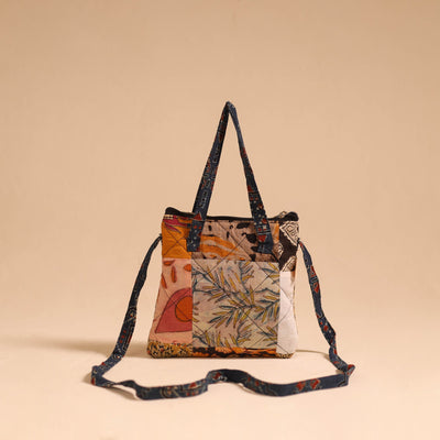Multicolor - handmade quilted cotton patchwork sling bag 10