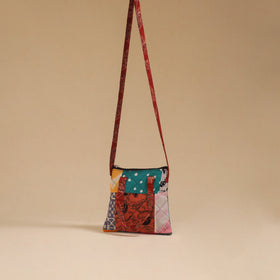 Multicolor - handmade quilted cotton patchwork sling bag 10