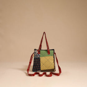 Multicolor - handmade quilted cotton patchwork sling bag 12