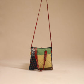 Multicolor - handmade quilted cotton patchwork sling bag 12