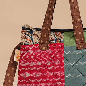 Multicolor - handmade quilted cotton patchwork sling bag 13