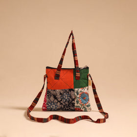 Multicolor - handmade quilted cotton patchwork sling bag 14