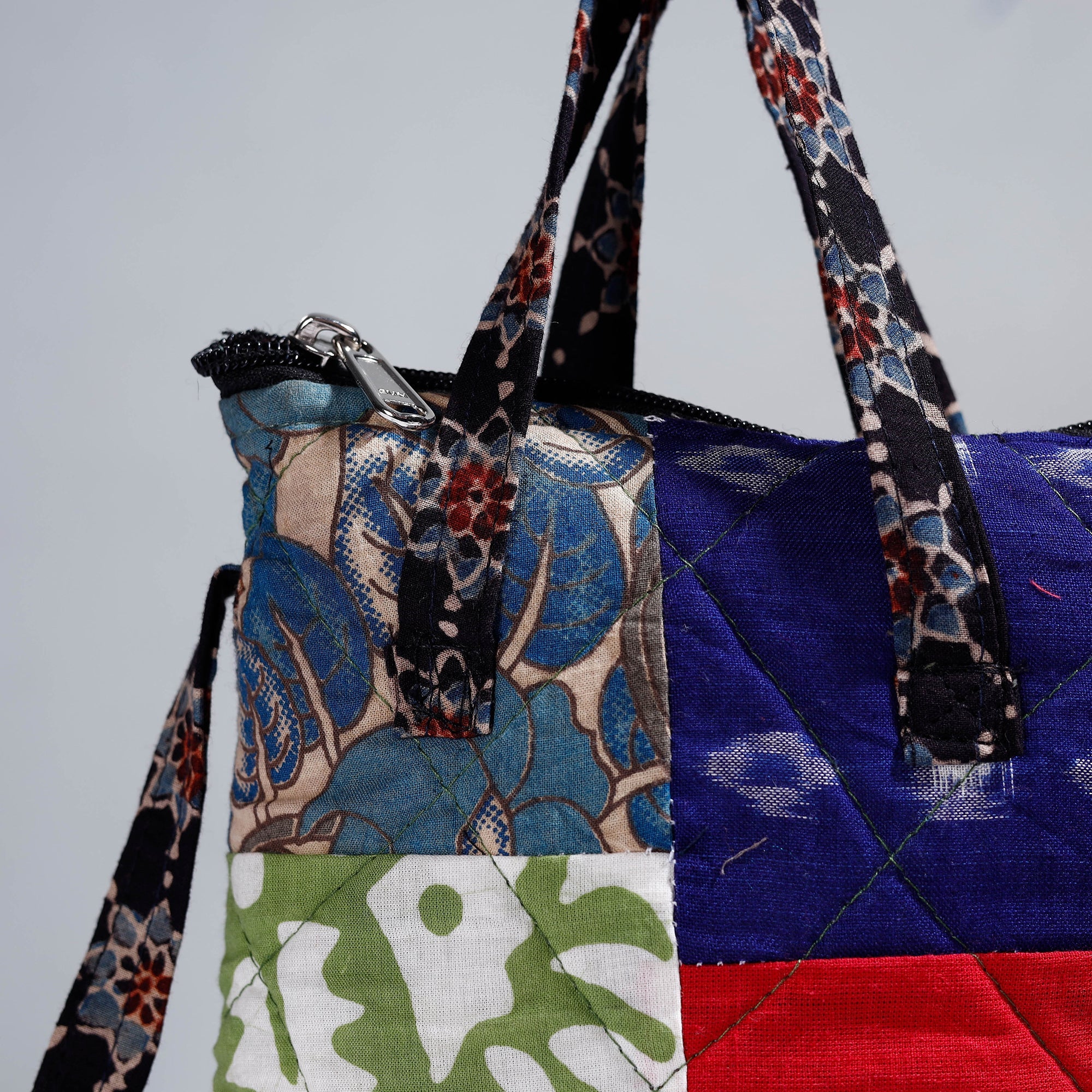 Multicolor Handmade Quilted Cotton Patchwork Sling Bag 14