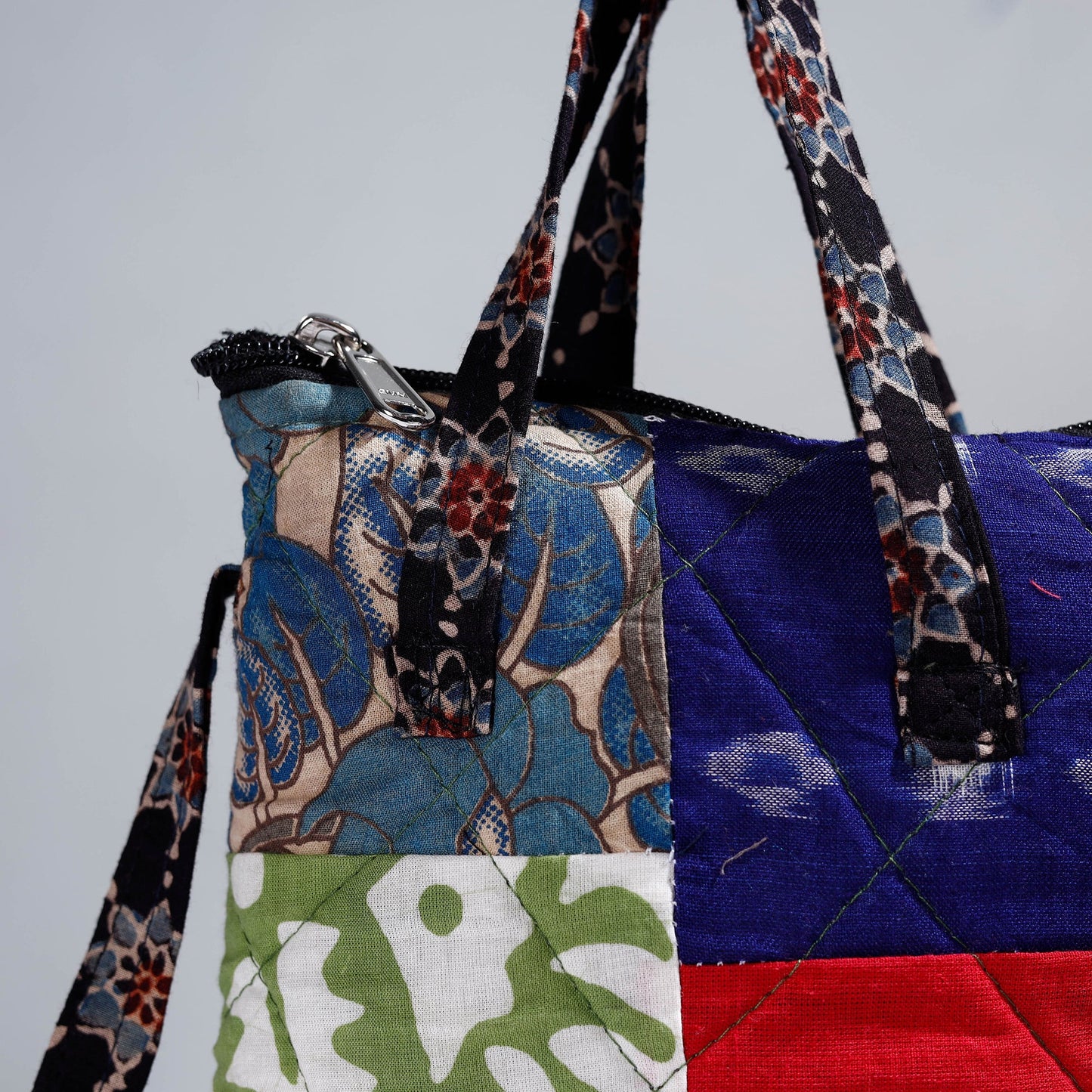 Multicolor Handmade Quilted Cotton Patchwork Sling Bag 14