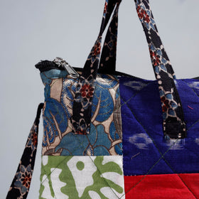 Multicolor Handmade Quilted Cotton Patchwork Sling Bag 14