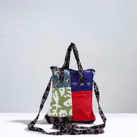 Multicolor Handmade Quilted Cotton Patchwork Sling Bag 14