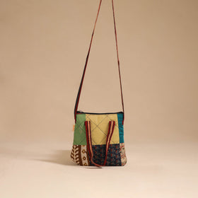 Multicolor - handmade quilted cotton patchwork sling bag 16