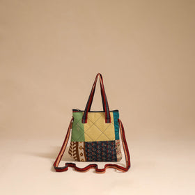 Multicolor - handmade quilted cotton patchwork sling bag 16