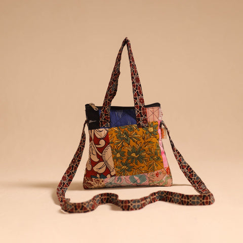 Multicolor - handmade quilted cotton patchwork sling bag 16