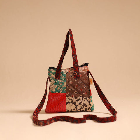 Multicolor - handmade quilted cotton patchwork sling bag 18