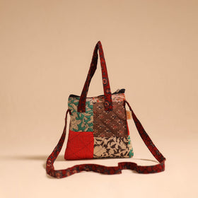 Multicolor - handmade quilted cotton patchwork sling bag 18