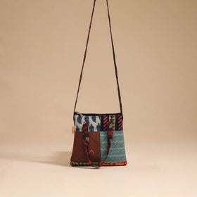 Multicolor - handmade quilted cotton patchwork sling bag 18