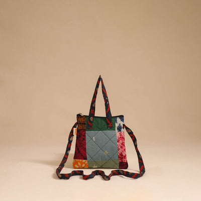Multicolor - handmade quilted cotton patchwork sling bag 19
