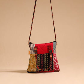 Multicolor - handmade quilted cotton patchwork sling bag 21