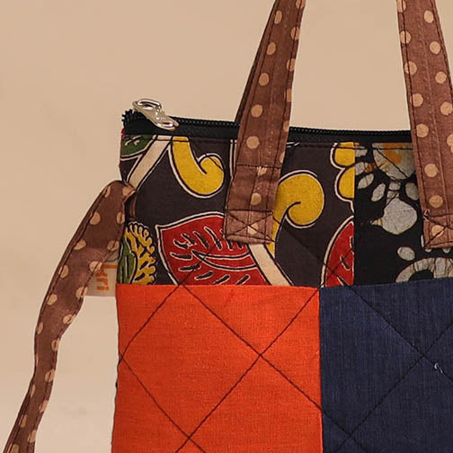 Multicolor - handmade quilted cotton patchwork sling bag 21