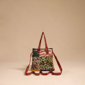 Multicolor - handmade quilted cotton patchwork sling bag 22