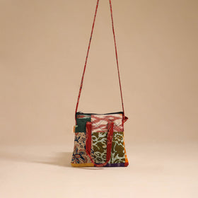 Multicolor - handmade quilted cotton patchwork sling bag 22