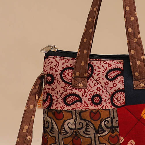 Multicolor - handmade quilted cotton patchwork sling bag 23