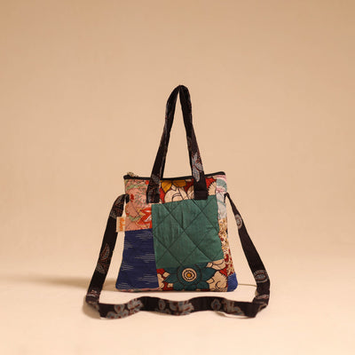 Multicolor - handmade quilted cotton patchwork sling bag 25