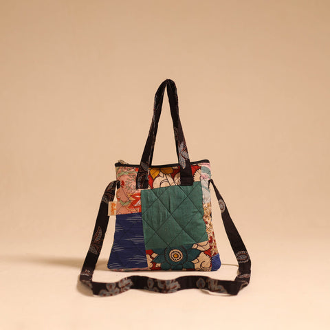 Multicolor - handmade quilted cotton patchwork sling bag 25