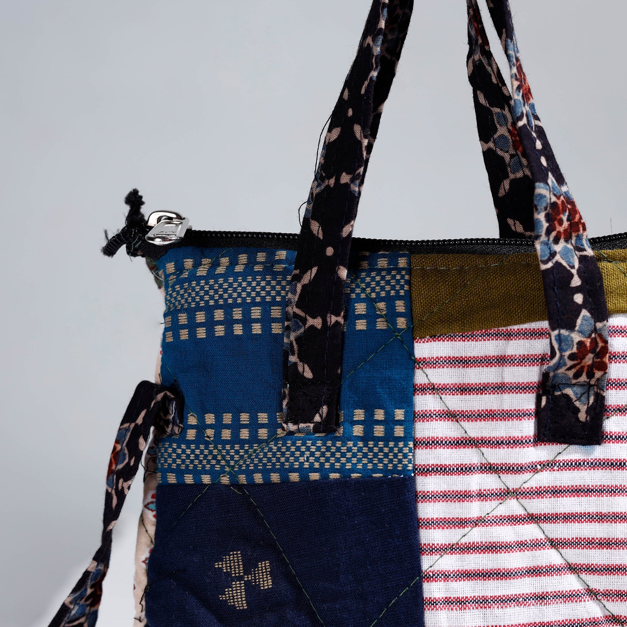 Multicolor Handmade Quilted Cotton Patchwork Sling Bag 26