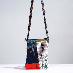 Multicolor Handmade Quilted Cotton Patchwork Sling Bag 26