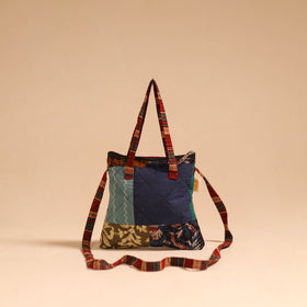 Multicolor - handmade quilted cotton patchwork sling bag 28