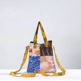 Multicolor Handmade Quilted Cotton Patchwork Sling Bag