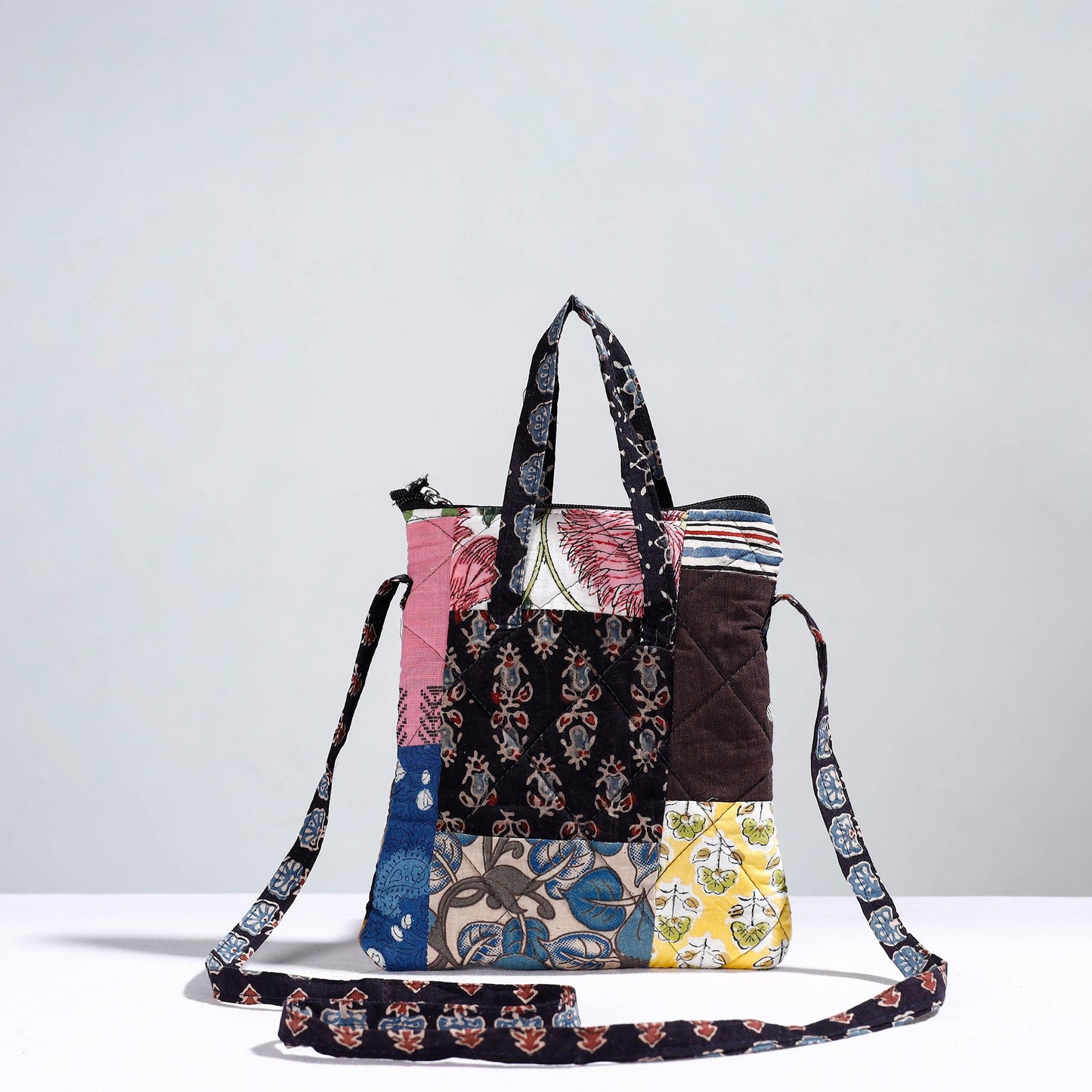 Buy Handmade Quilted Cotton Patchwork Sling Bag 32 Online at iTokri.com