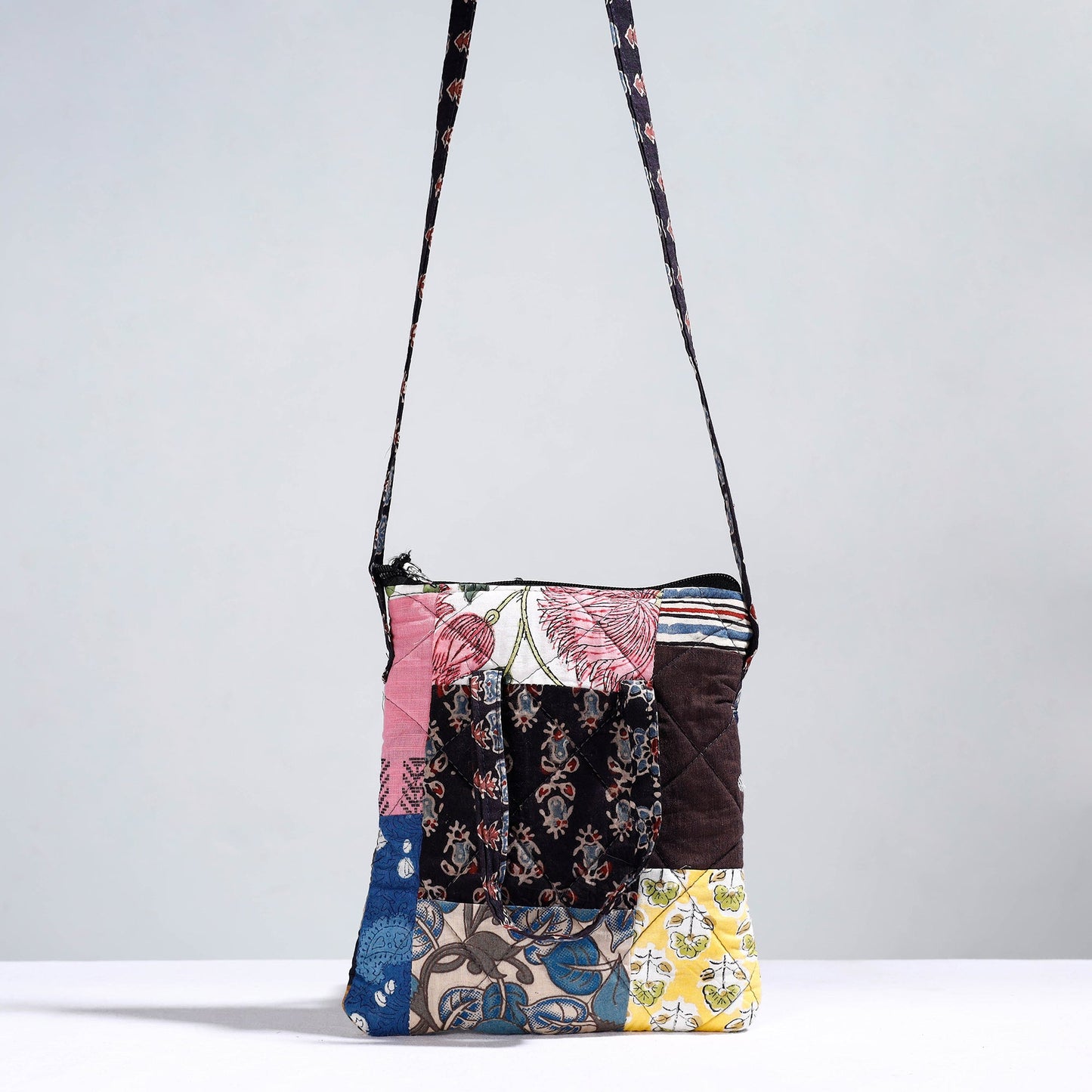 Buy Handmade Quilted Cotton Patchwork Sling Bag 32 Online at iTokri.com