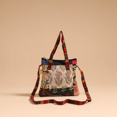 Multicolor - handmade quilted cotton patchwork sling bag 34