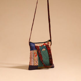 Multicolor - handmade quilted cotton patchwork sling bag 37